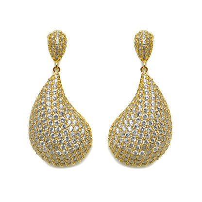 Palestro Milano Orecchini Gold cristallo Goccia tempestata di zirconi