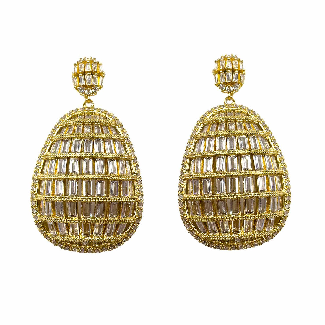 Palestro Milano Orecchini Gold Cristallo Ovali pendenti di pietre