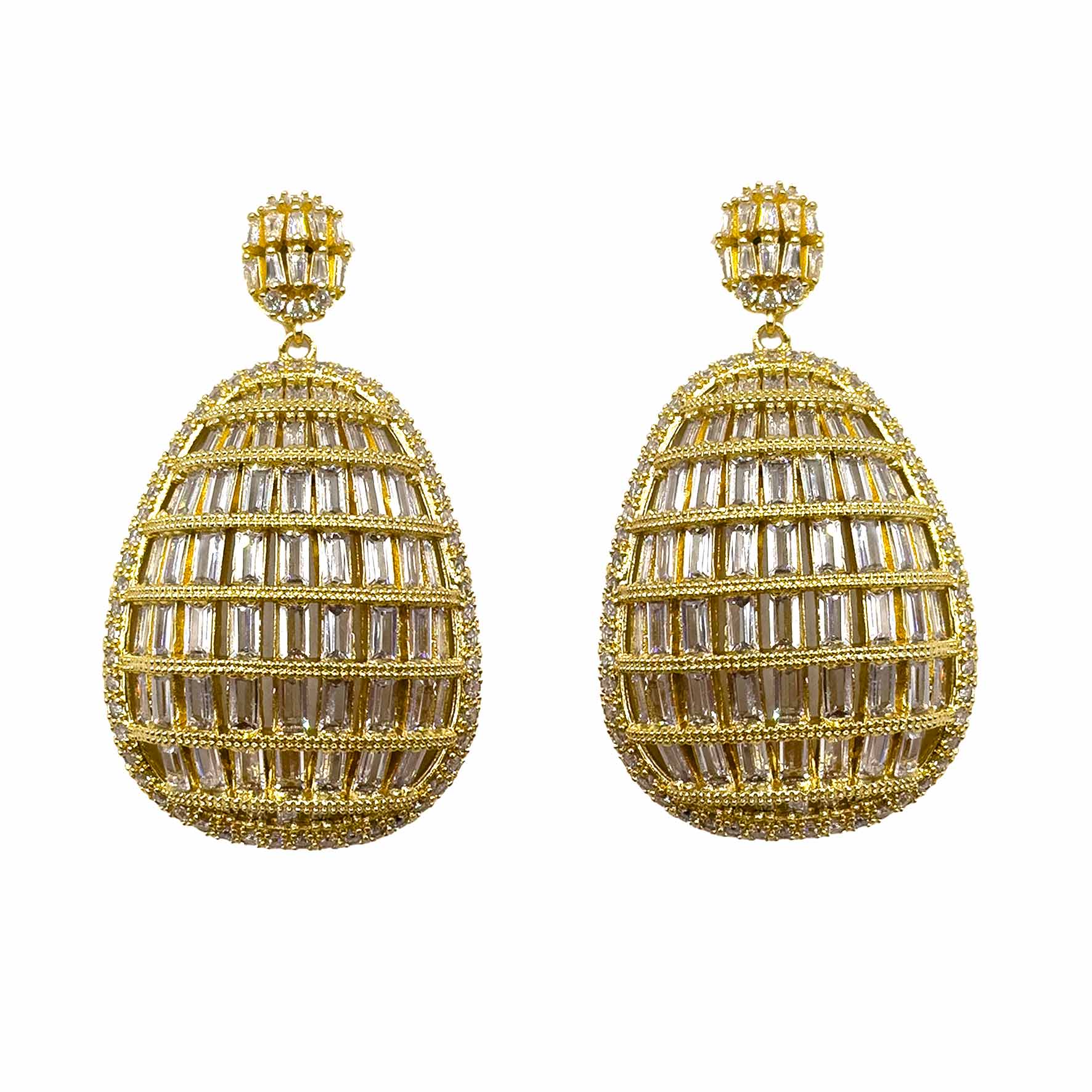 Palestro Milano Orecchini Gold Cristallo Ovali pendenti di pietre