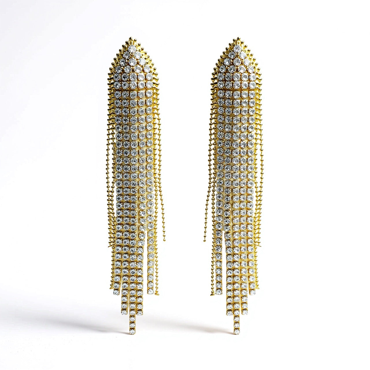 Palestro Milano Orecchini Gold Cristallo Stella cometa di zirconi