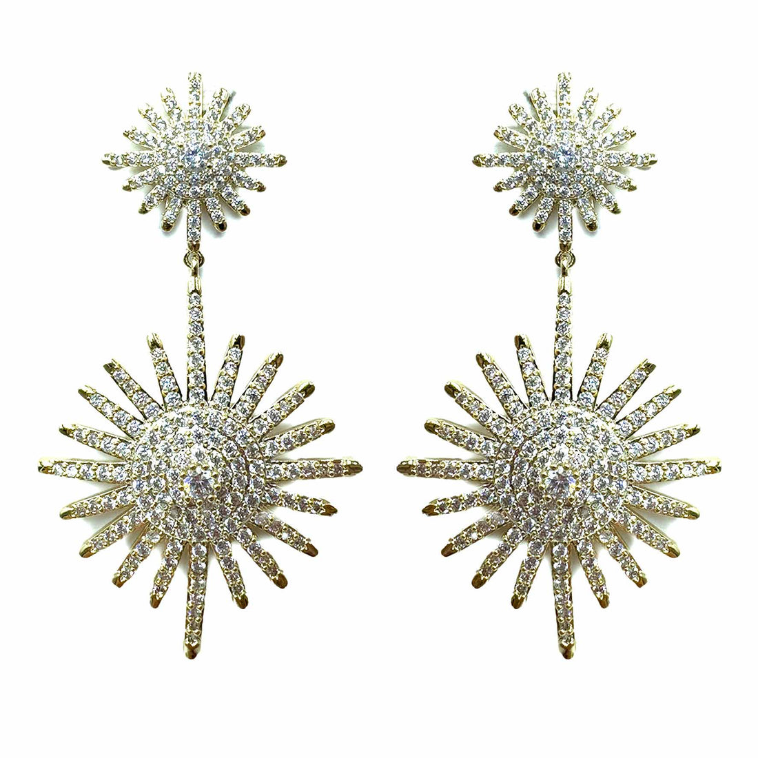 Palestro Milano Orecchini Gold Cristallo Stella Luminosa