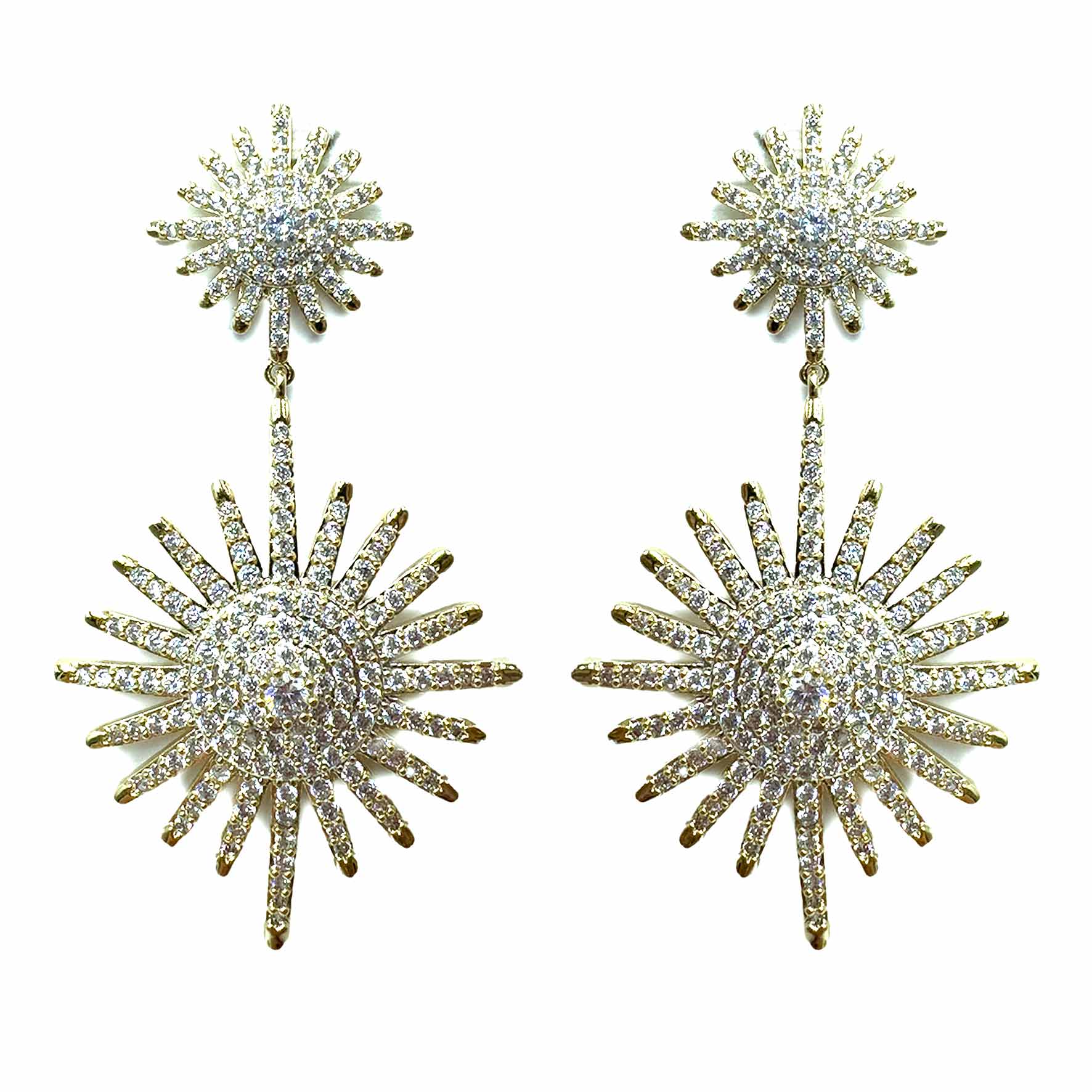 Palestro Milano Orecchini Gold Cristallo Stella Luminosa