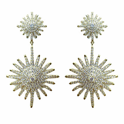 Palestro Milano Orecchini Gold Cristallo Stella Luminosa