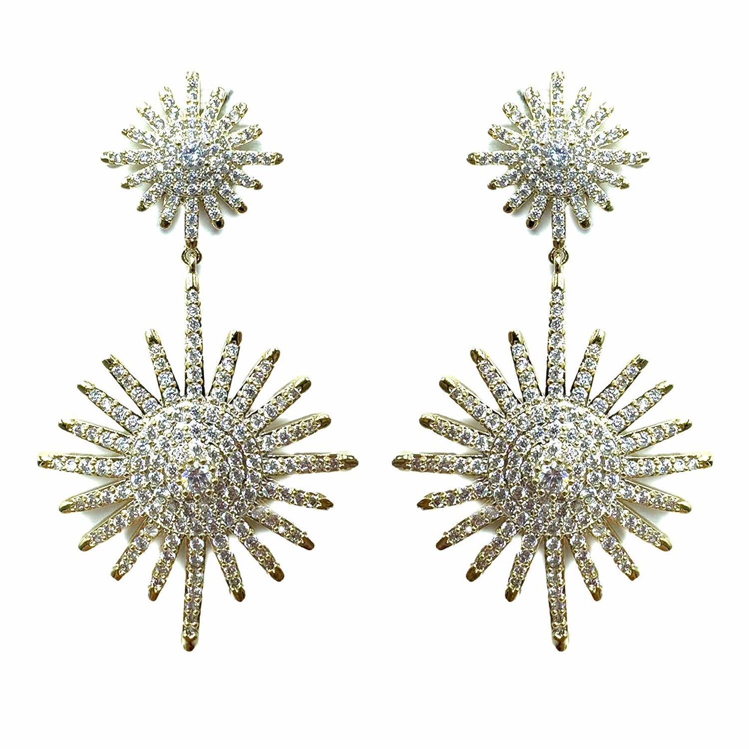 Palestro Milano Orecchini Gold Cristallo Stella Luminosa