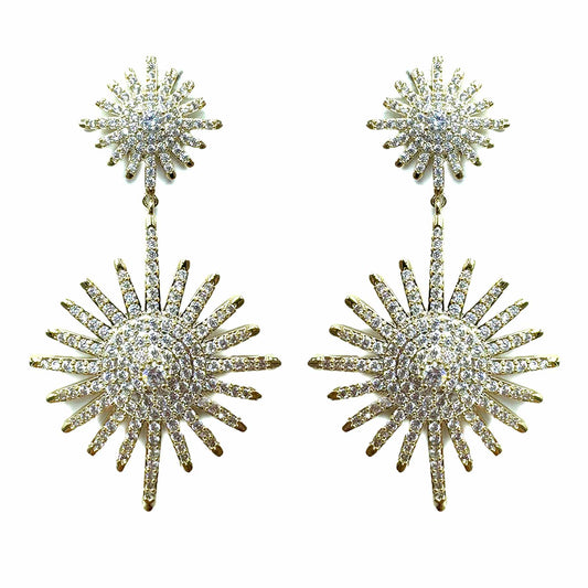 Palestro Milano Orecchini Gold Cristallo Stella Luminosa