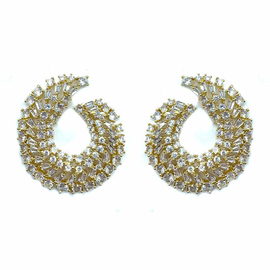 Palestro Milano Orecchini Gold Cristallo Virgole Brillanti