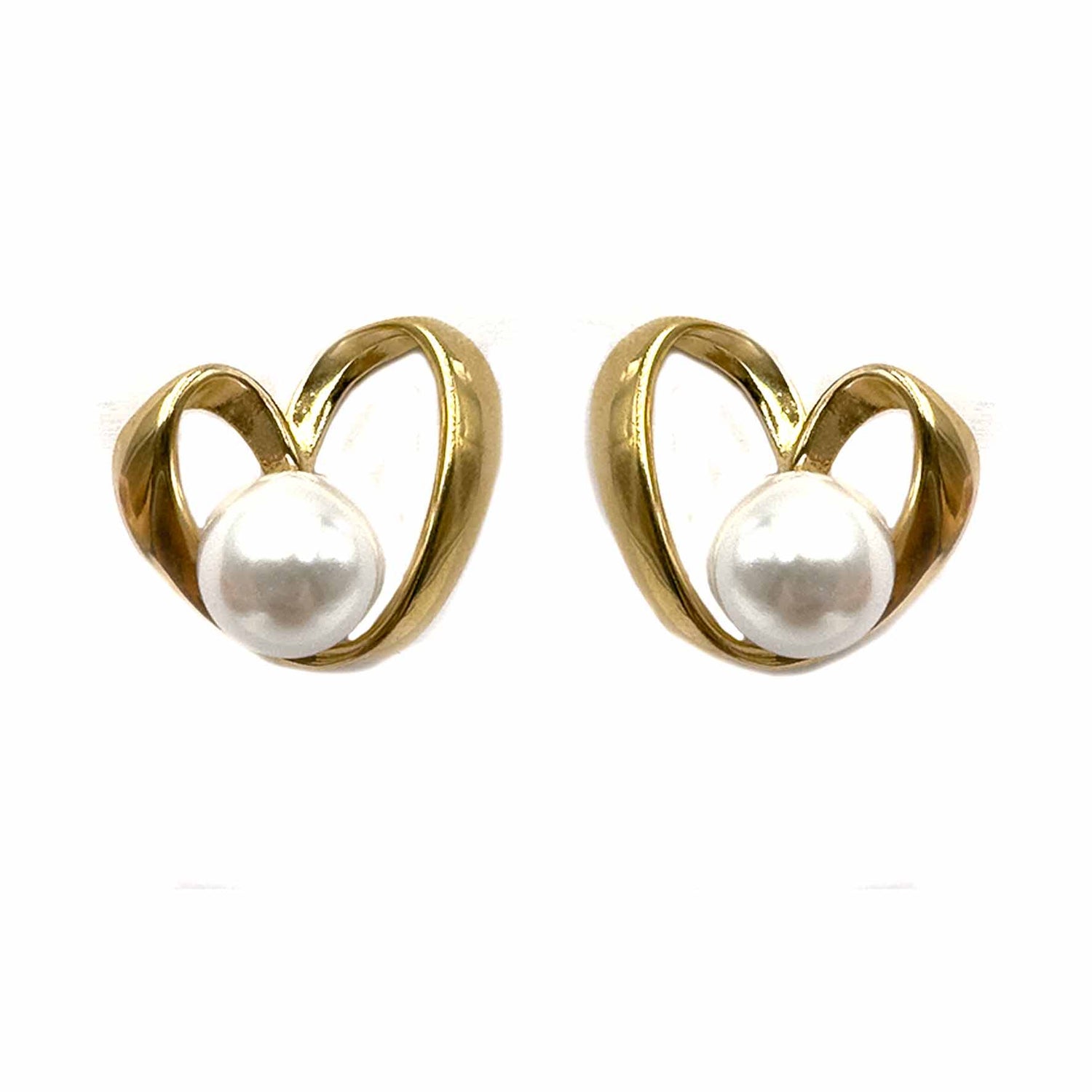 Palestro Milano Orecchini Gold Cuoricino&amp;Perlina