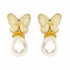 Palestro Milano Orecchini Gold Farfalla con perla a goccia