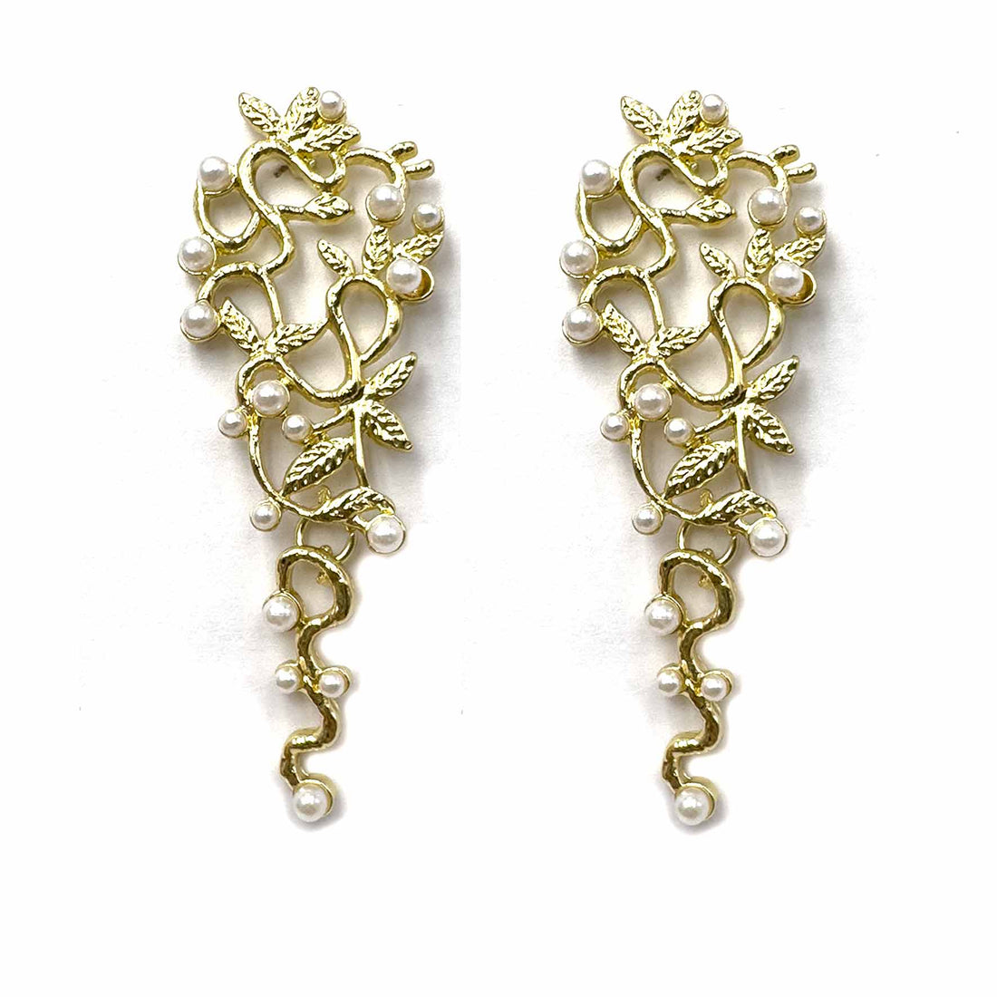Palestro Milano Orecchini Gold Foglie&amp;Perline