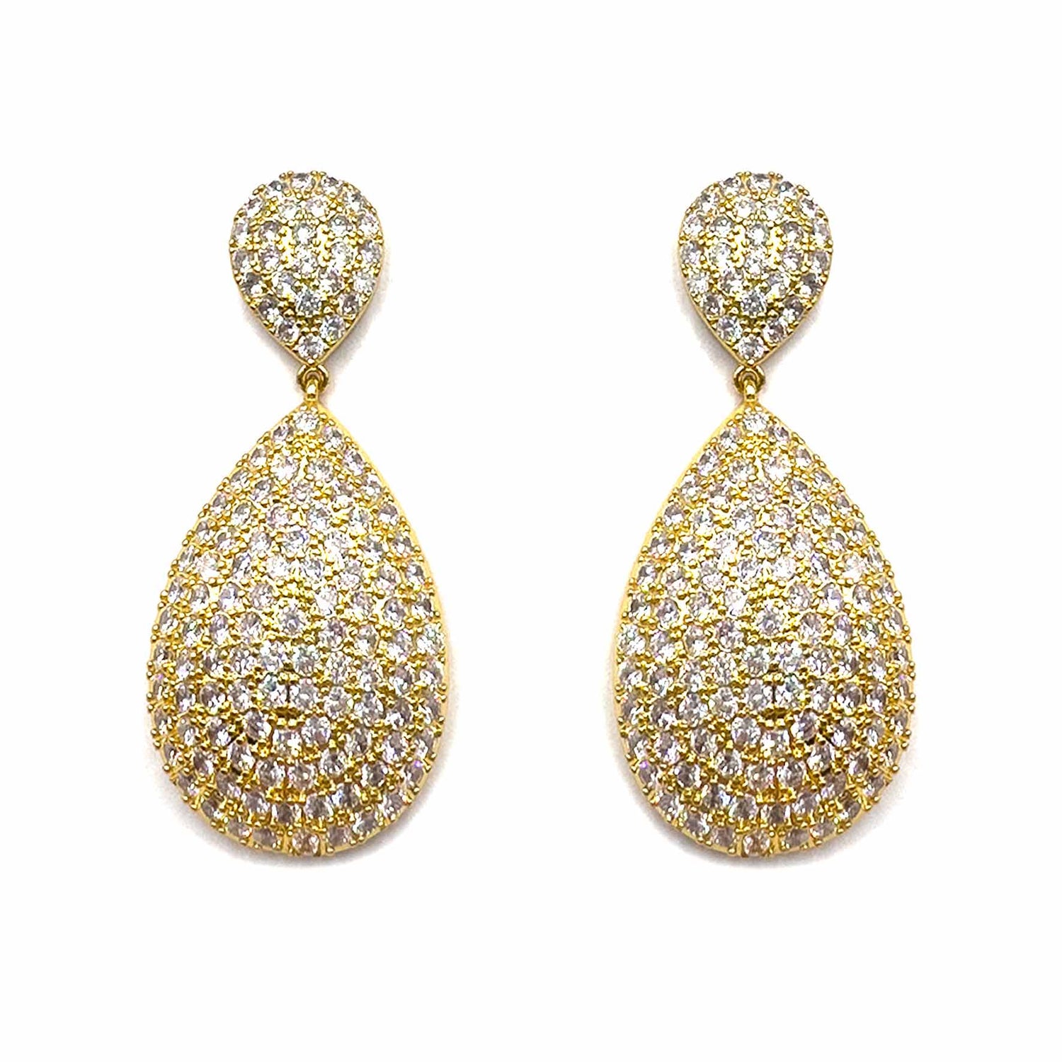 Palestro Milano Orecchini Gold Goccia di pavè