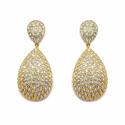 Palestro Milano Orecchini Gold Goccia di pavè