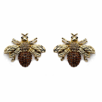 Palestro Milano Orecchini Gold Miele Mosca di Zirconi
