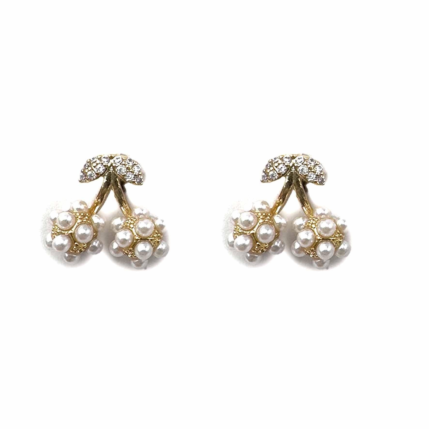 Palestro Milano Orecchini Gold Mini Cherry con perline