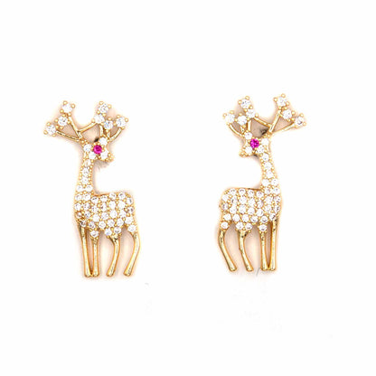 Palestro Milano Orecchini Gold Mini Renna Rudolph