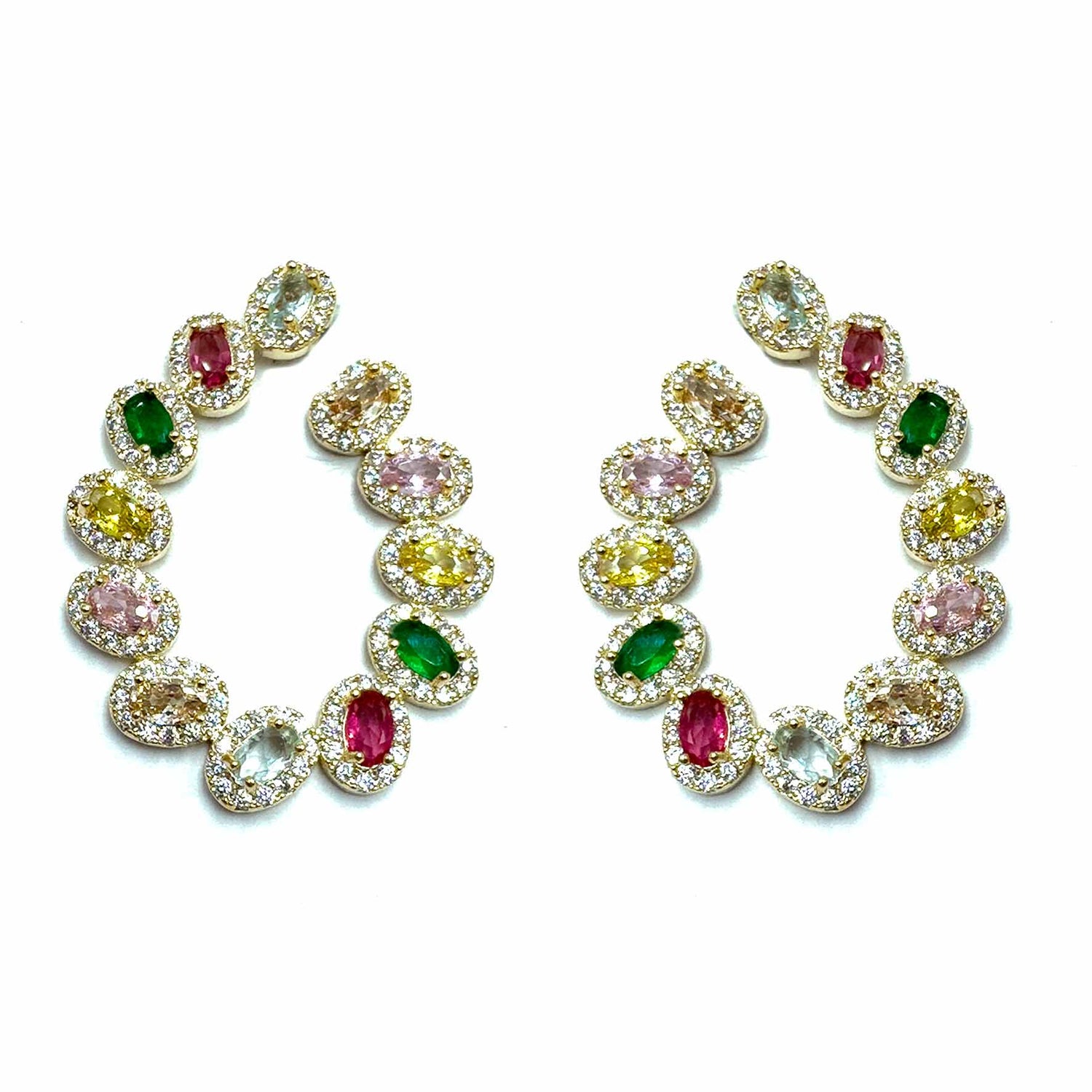 Palestro Milano Orecchini Gold Multicolor Semicerchi preziosi