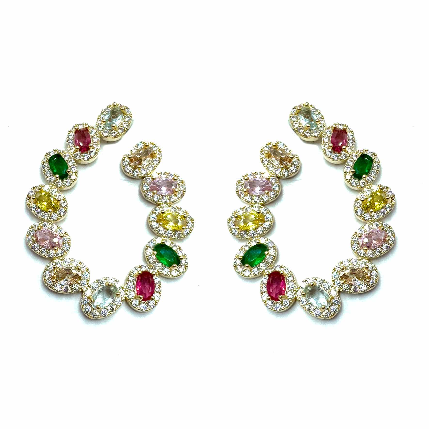 Palestro Milano Orecchini Gold Multicolor Semicerchi preziosi