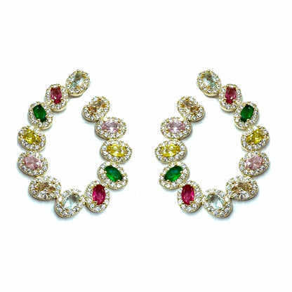 Palestro Milano Orecchini Gold Multicolor Semicerchi preziosi