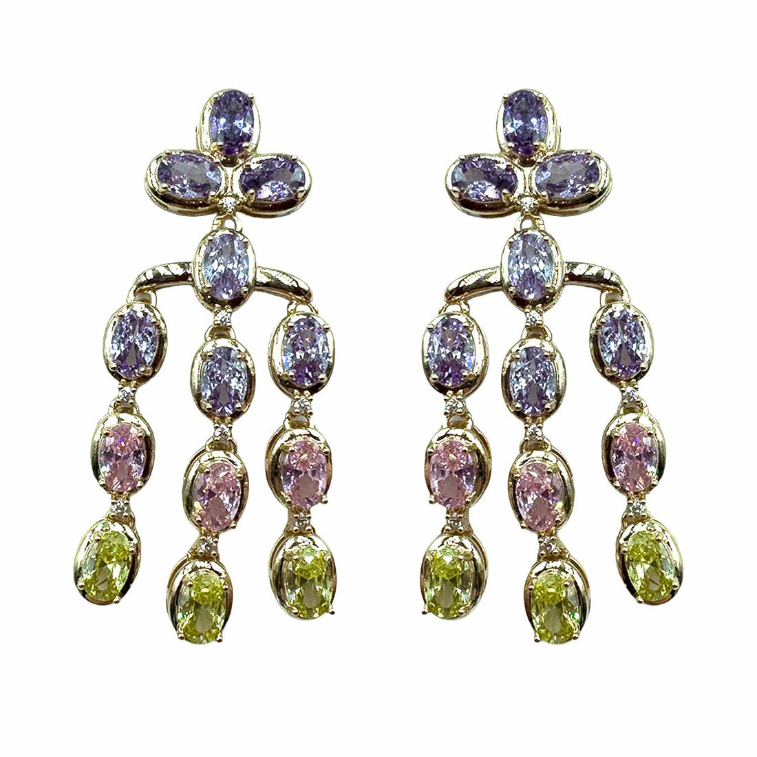 Palestro Milano Orecchini Gold - Multicolor Trio di Cristalli