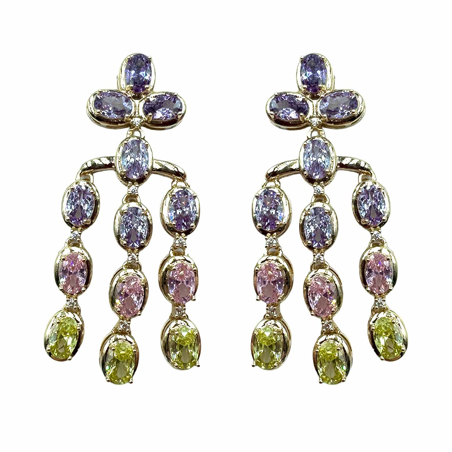 Palestro Milano Orecchini Gold - Multicolor Trio di Cristalli