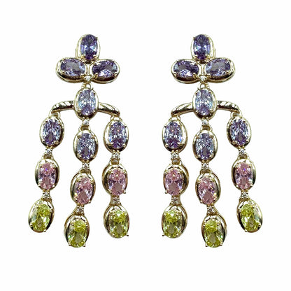 Palestro Milano Orecchini Gold - Multicolor Trio di Cristalli