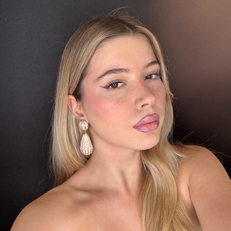 Palestro Milano Orecchini Gold Palloncino di zirconi