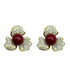 Palestro Milano Orecchini Gold perla bordeaux Fiorellini con perla big
