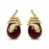 Palestro Milano Orecchini Gold perla bordeaux Serpentello con perla