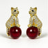Palestro Milano Orecchini Gold perla rossa Gattino su Perla