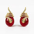 Palestro Milano Orecchini Gold perla rossa Serpentello con perla