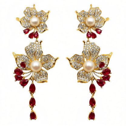 Palestro Milano Orecchini Gold perlina bianca Bouganville