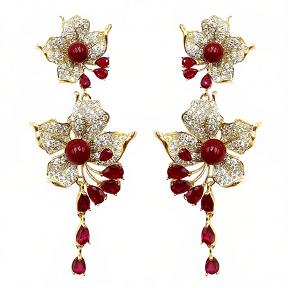 Palestro Milano Orecchini Gold perlina rossa Bouganville