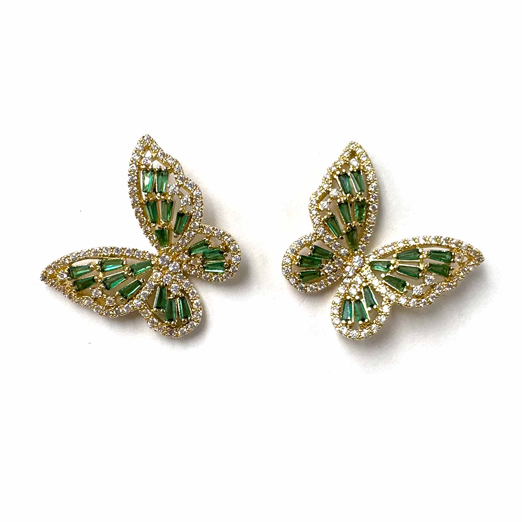 Palestro Milano Orecchini Gold Verde Baby Farfalle