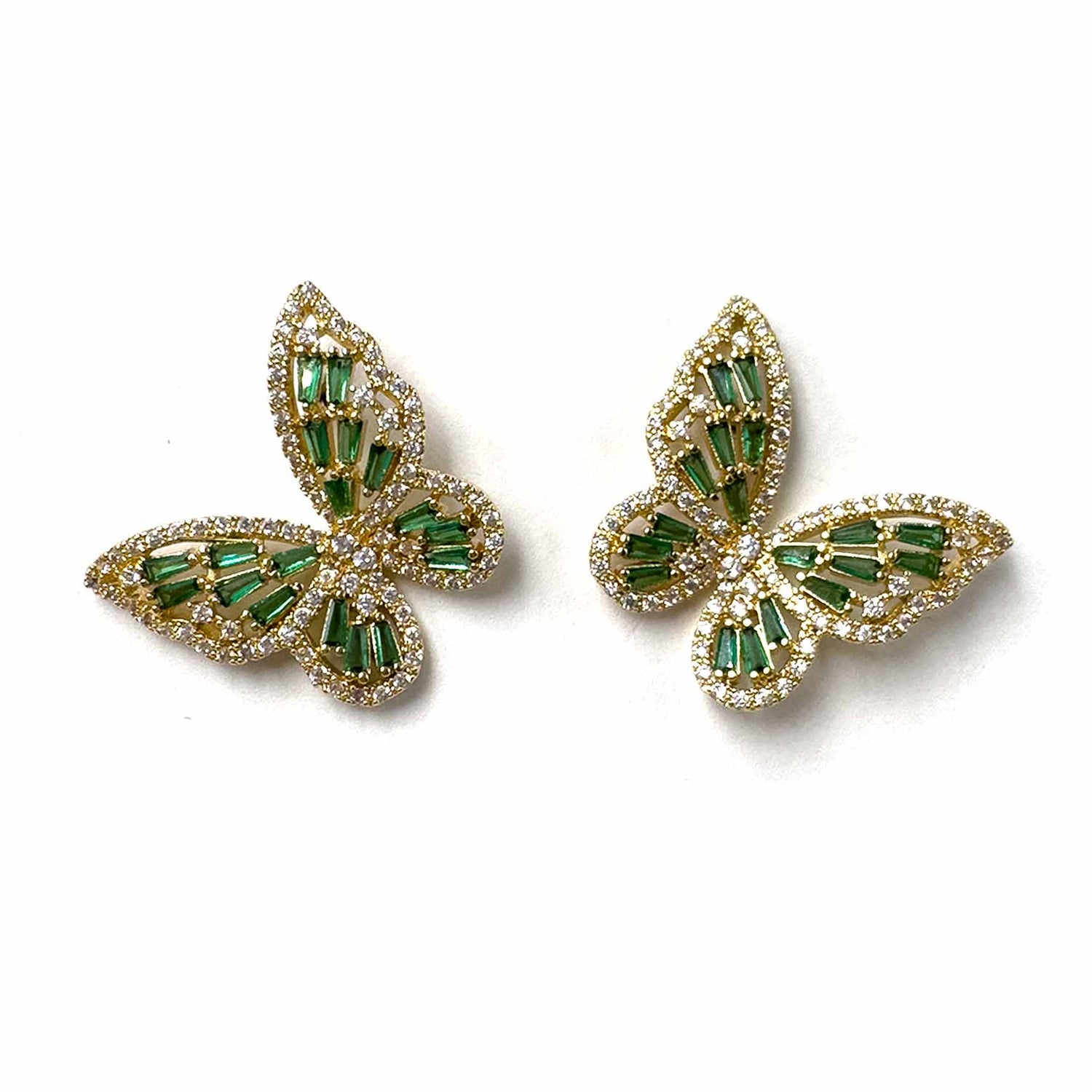 Palestro Milano Orecchini Gold Verde Baby Farfalle