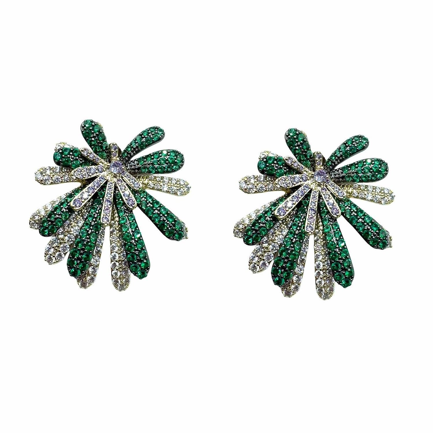 Palestro Milano Orecchini Gold Verde-Lillac Tripudio di Pavè