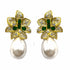 Palestro Milano Orecchini Gold/Verde Pavè colorato con perla