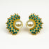 Palestro Milano Orecchini Gold Verde Perla solare con zirconi
