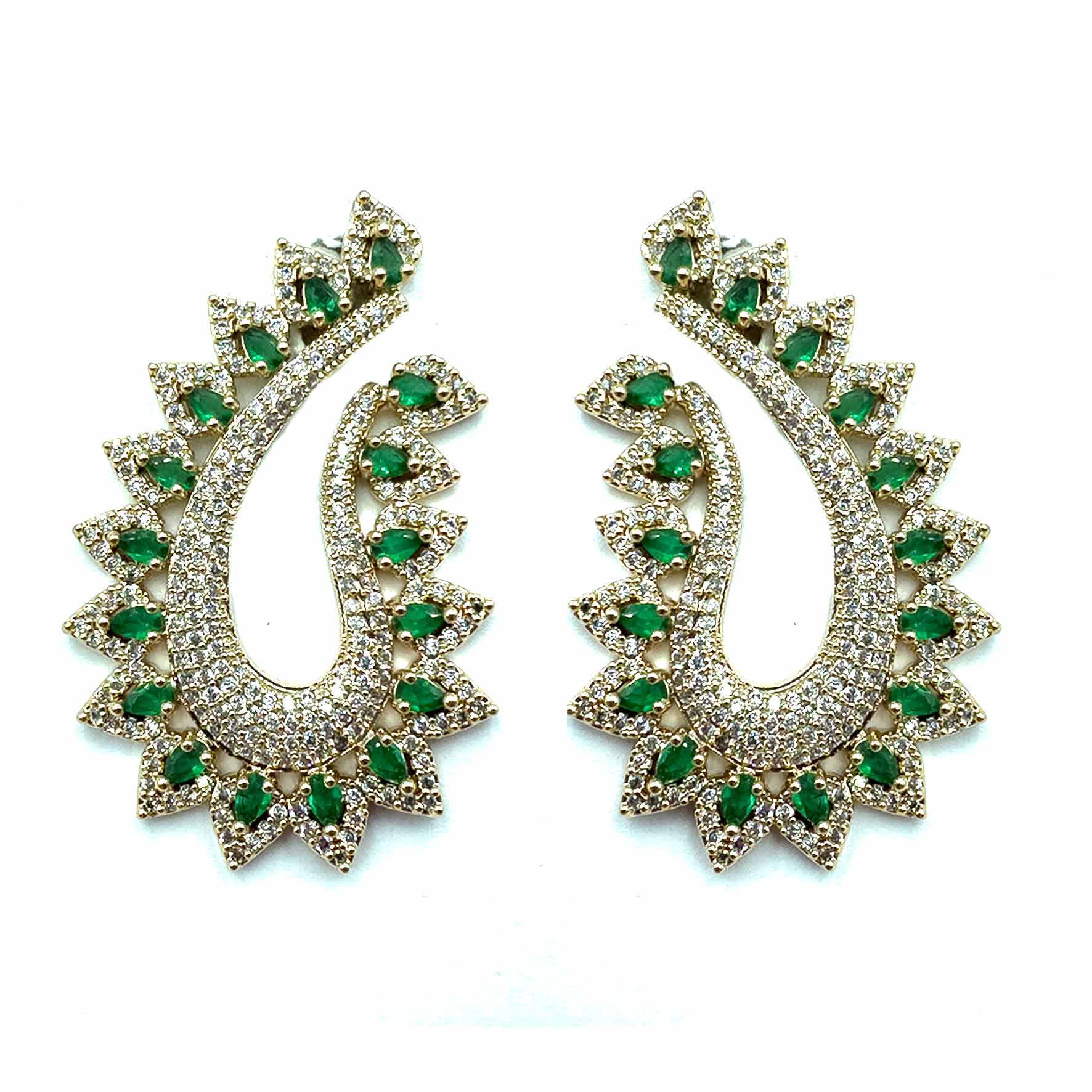 Palestro Milano Orecchini Gold - Verde Smeraldo Iside