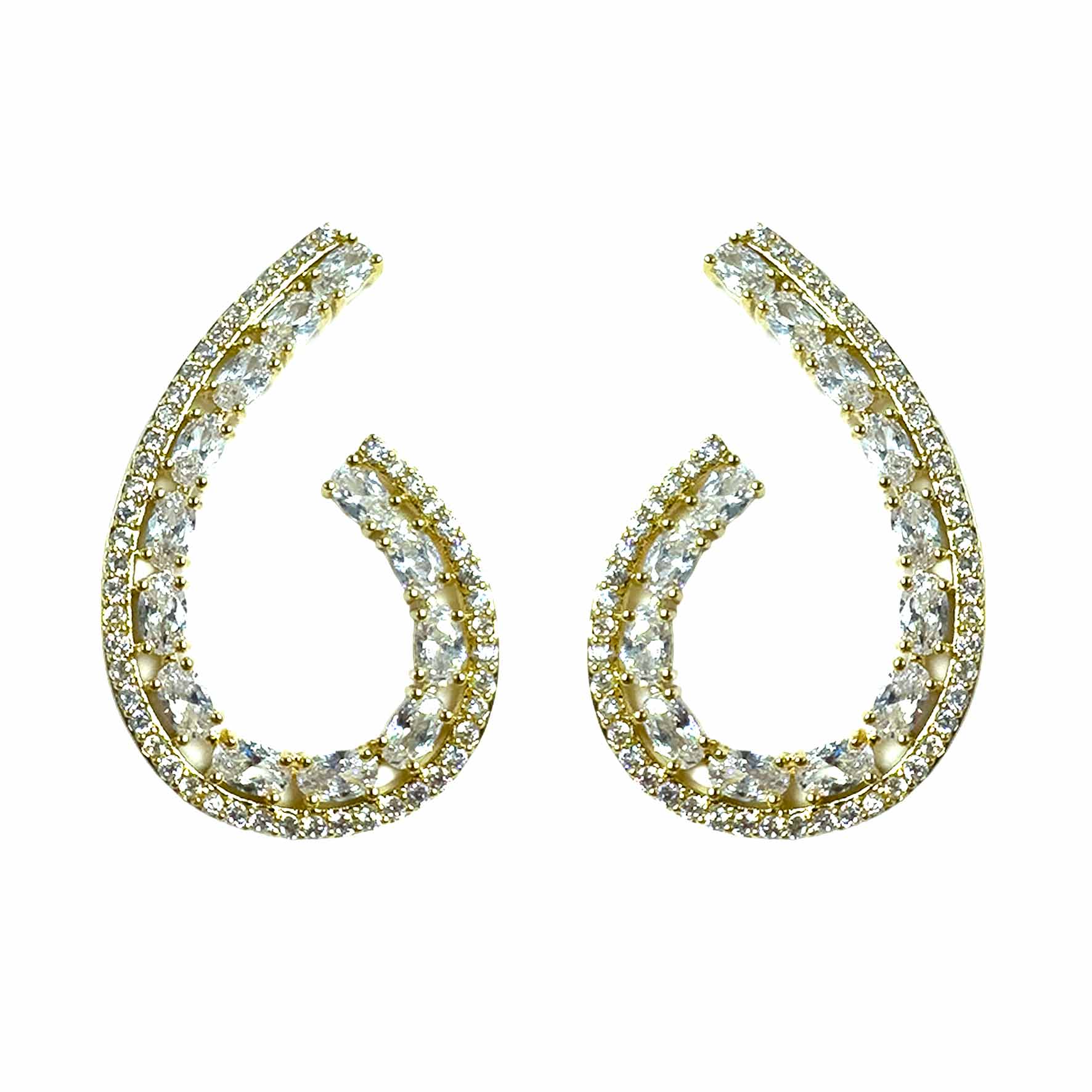 Palestro Milano Orecchini Gold Virgola Preziosa slim