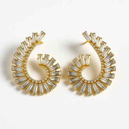 Palestro Milano Orecchini Gold Virgole di Zirconi