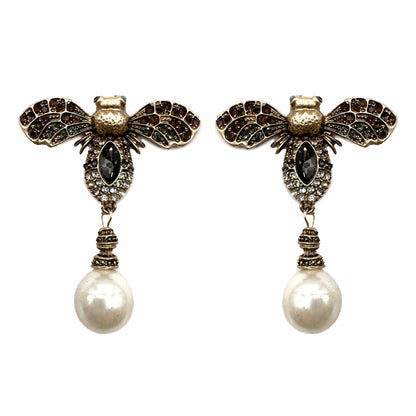 Palestro Milano Orecchini Grigio Silver Mosca Reale con perla