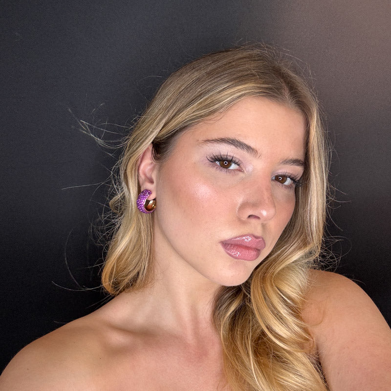Palestro Milano Orecchini Hoops di zirconi