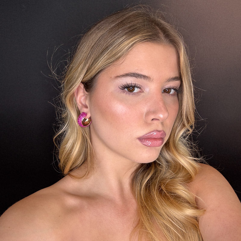 Palestro Milano Orecchini Hoops di zirconi