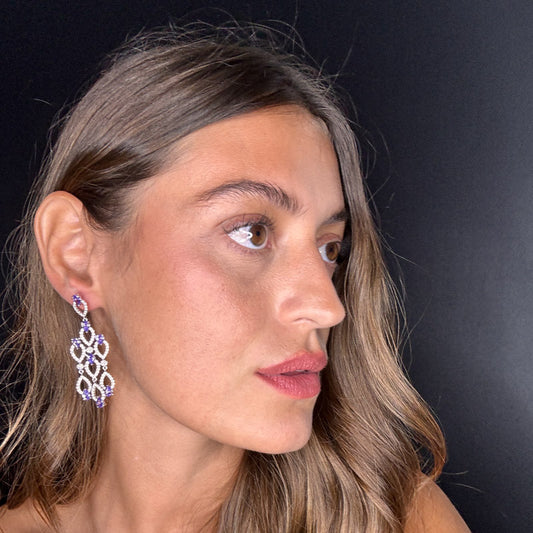 Palestro Milano Orecchini Incanto di Pavè e Cristalli lillac