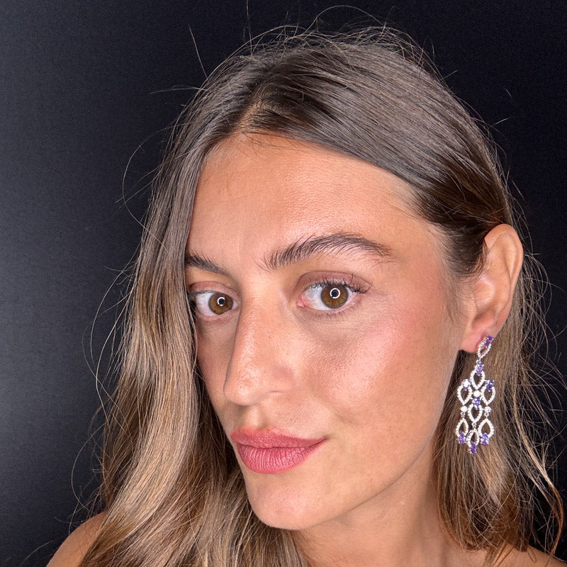 Palestro Milano Orecchini Incanto di Pavè e Cristalli lillac