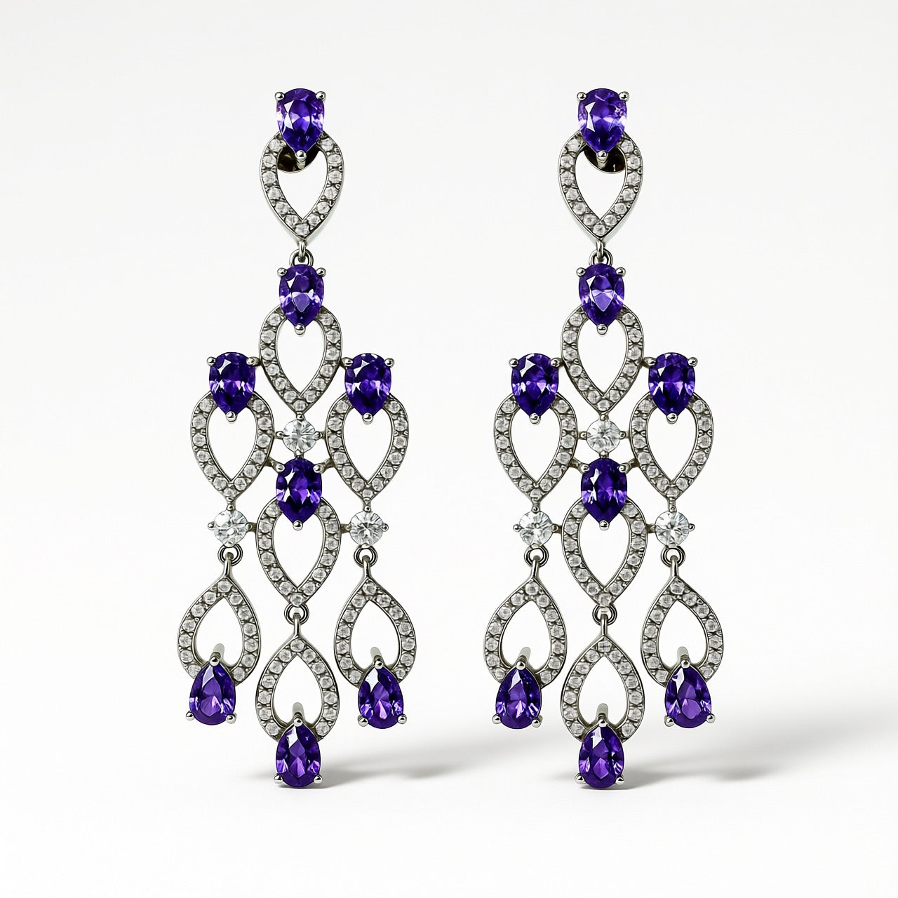 Palestro Milano Orecchini Incanto di Pavè e Cristalli lillac