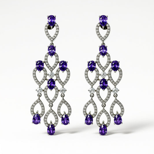 Palestro Milano Orecchini Incanto di Pavè e Cristalli lillac