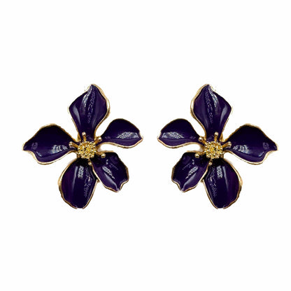 Palestro Milano Orecchini Indaco Fiori Tropicali