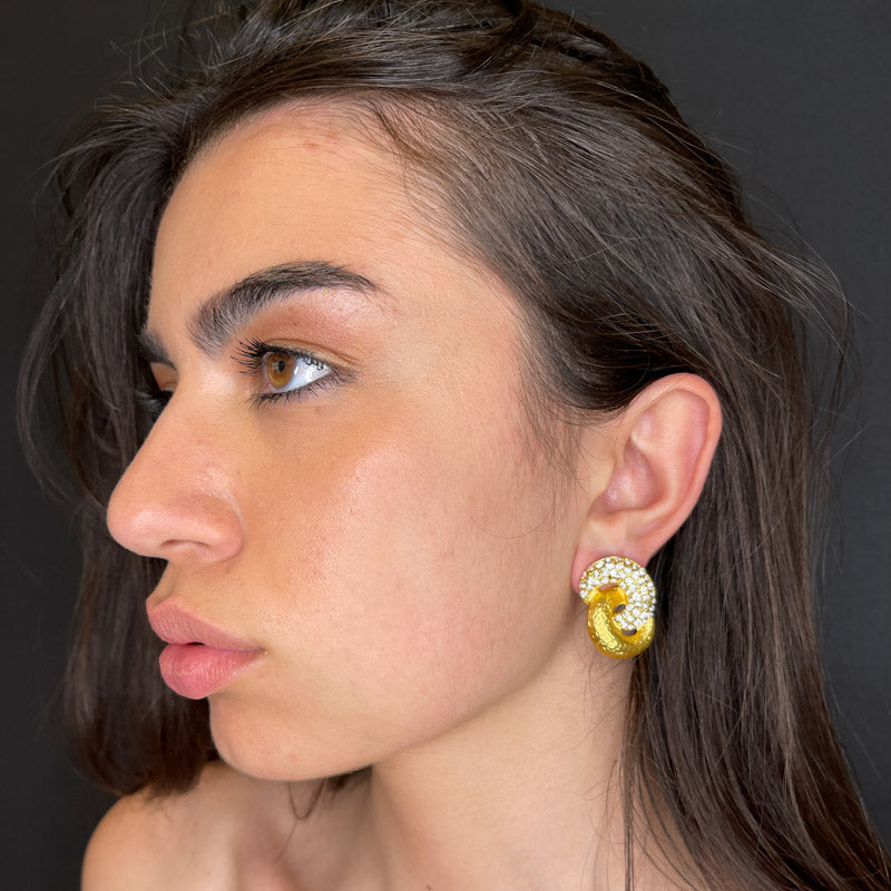 Palestro Milano Orecchini Intreccio di Zirconi