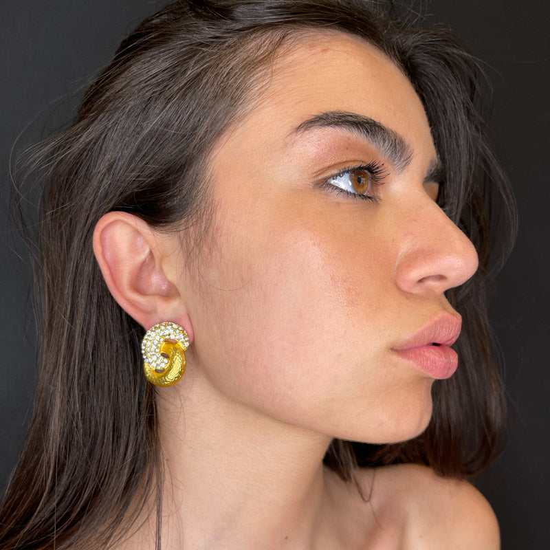 Palestro Milano Orecchini Intreccio di Zirconi