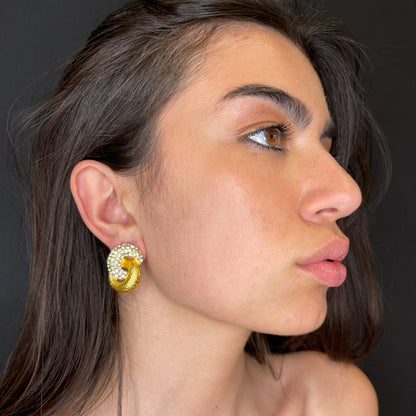 Palestro Milano Orecchini Intreccio di Zirconi